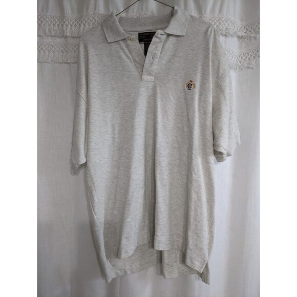 Y2K Beige Cotton Short Sleeve Polo - Golf Shirt Sz L Alexander Julian Colours - Picture 1 of 5